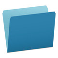 File Folders | Pendaflex 152 BLU Letter Size Straight Tabs Colored File Folders - Blue/Light Blue (100/Box) image number 0