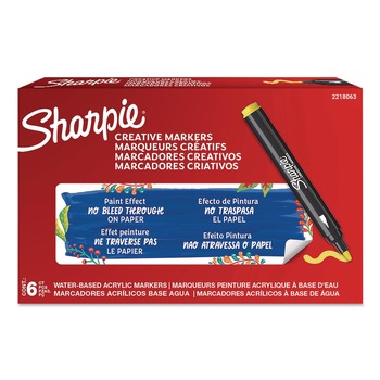 Sharpie 2218063 Bullet Tip Creative Markers - Yellow (6/Pack)