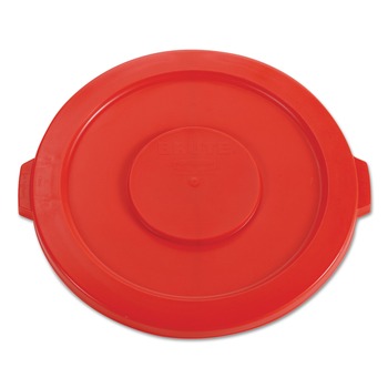 Rubbermaid Commercial FG263100RED 22.25 in. BRUTE Self-Draining Flat Top Lids for 32 gal. Round BRUTE Containers - Red