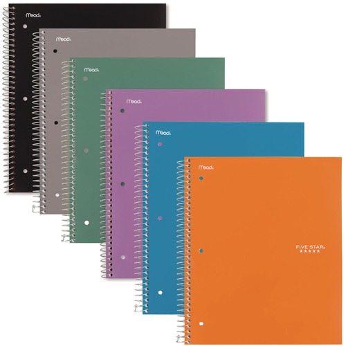 Notebooks & Pads | Five Star 06190 11 in. x 8.5 in. 1-Subject Quadrille Rule Wirebound Notebook with 2 Pockets - Assorted Cover (100 Sheets) image number 0