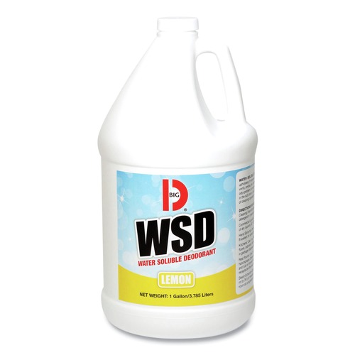 Odor Control | Big D Industries 161800 1 gal. Bottle Water-Soluble Deodorant - Lemon Scent (4/Carton) image number 0