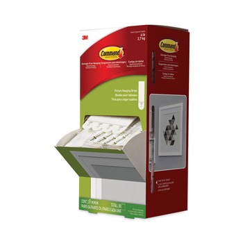 Command 17201CABPK-NA Picture Hanging Strips with 6-lb. Capacity - White (4/Set, 50 Sets/Carton)