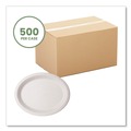 Food Trays, Containers, and Lids | Vegware VW-P009NFA 8 in. x 10 in. Nourish Molded Fiber Compostable Sugarcane Tableware Platter - White (500/Carton) image number 1