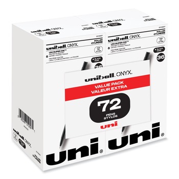  | uni-ball 2013567 ONYX 0.7 mm Strick Roller Ball Pen - Black Ink/Black Barrel/Fine (72/Pack)