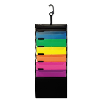 Pendaflex 52891 1 in. Expansion 6 Sections Desk Free Buckle Closure Hanging Letter Organizer With Case - Black