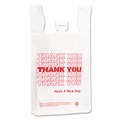  | Barnes Paper Company 6415THYOU 4 in. x 15 in. 2 mil Plastic Thank-You T-Sack - White (2000/Carton) image number 0
