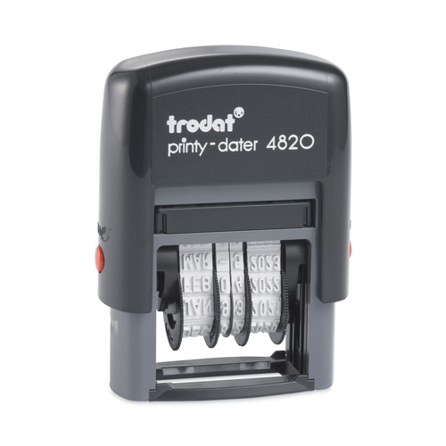 Stamps & Stamp Supplies | Trodat 4820 Printy 1.63 in. x 1 in. Self-Inking Economy Date Stamp - Black image number 0