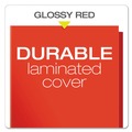 File Folders | Oxford 51711EE 100 Sheet Capacity 11 in. x 8.5 in. High Gloss Laminated Paperboard Folder - Red (25/Box) image number 4