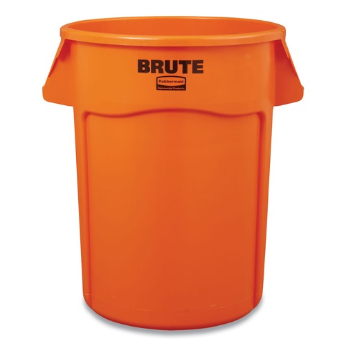 Trash & Waste Bins | Rubbermaid Commercial 2119308 Brute 32 gal Resin Container - Round Orange image number 0