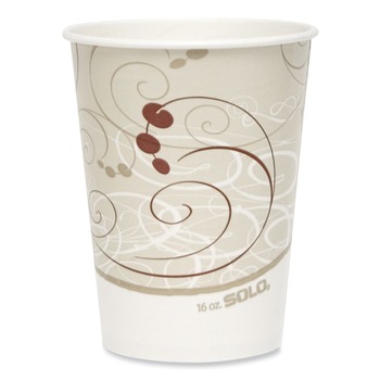 SOLO RNP16P-J8000 16 oz. Double Sided Poly Paper Cold Cups - Symphony Design (1000/Carton)