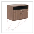 Office Filing Cabinets & Shelves | Alera ALELS583020WA Open Office Series 29.5 in. x 19.13 in. x 22.88 in. 2-Drawer Low File Cabinet Credenza - Walnut image number 5