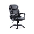 Office Chairs | Alera ALEKD4519 Kirkdale 16.18 to 22.76 Seat Height Bonded Leather Manager Chair Supports Up to 275 lbs. - Black Seat/Back/Black Base image number 0