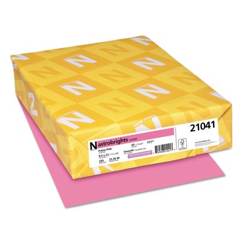  | Astrobrights 21041 8.5 in. x 11 in. 65 lbs. Cover Weight Color Cardstock - Pulsar Pink (250/Pack)