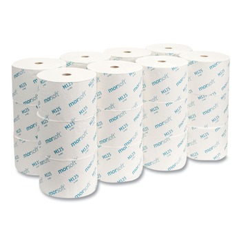  | Morcon Paper M125 1-Ply Small Core Septic-Safe Bath Tissue - White (2500 Sheets/Roll, 24 Rolls/Carton)