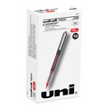 Pens | uni-ball 60117 VISION Extra-Fine 0.5 mm Stick Roller Ball Pen - Red Ink Gray/Red Barrel (1-Dozen) image number 0