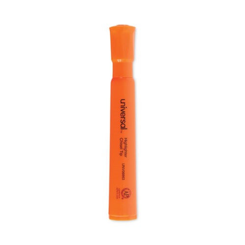 Highlighters | Universal UNV08863 Fluorescent Ink Chisel Tip Desk Highlighters - Orange (1 Dozen) image number 0