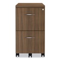 Office Carts & Stands | Alera VA582816WA 15.38 in. x 20 in. x 26.63 in. Valencia Series 2-Drawer Mobile Pedestal - Walnut image number 1