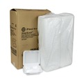 Food Trays, Containers, and Lids | Pactiv Corp. YHLW07030000 SmartLock 7.5 in. x 8 in. x 2.63 in. Foam Hinged Lid 3-Compartment Container - White (150/Carton) image number 2