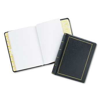 PRODUCTS | Wilson Jones W0395-11 11 in. x 8.5 in. 250 Sheets 1-Subject Unruled Looseleaf Corporation Minute Book - Black/Gold Cover