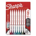 Pens | Sharpie S-Gel 2208551 S-Gel Fashion Barrel Gel Pen Retractable Medium 0.7 mm Assorted Ink White Barrel 8/Pack image number 0