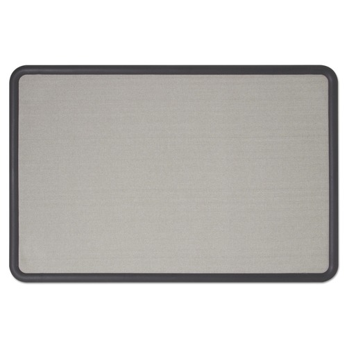  | Quartet 7693G 36 in. x 24 in.Contour Fabric Bulletin Board - Gray/Black image number 0