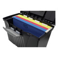 File Folders | Storex 61510U01C 14.5 in. x 10.5 in. x 12 in. Portable Letter/Legal Filebox with Organizer Lid - Black image number 9