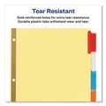 Back to School Sale | Avery 11109 Big Tab 11 in. x 8.5 in. 5-Tab Double-Sided Gold Edge Reinforcing Insertable Dividers - Assorted Tabs/Buff (1-Set) image number 5