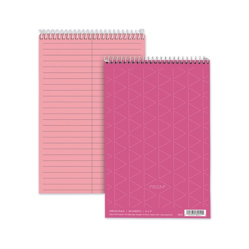 Notebooks & Pads | TOPS 80254 80-Sheets 6 in. x 9 in. Gregg Rule Prism Steno Pads - Pink Cover (4/Pack) image number 0