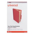 File Folders | Universal UNV10403 2 Dividers 6 Fasteners Heavy-Duty Pressboard Cover Legal Size Six-Section Classification Folders - Brick Red (20/Box) image number 0