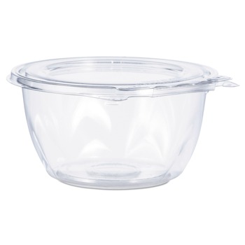 Dart CTR16BF 5.5 in. x 2.7 in. 16 oz. Tamper-Evident Flat-Lid Bowls - Clear (240/Carton)