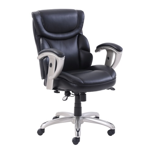 Office Chairs | SertaPedic 49711BLK 18.75 in. to 21.75 in. Seat Height Supports Up to 300 lbs. Emerson Task Chair - Black Seat/Back, Silver Base image number 0