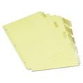 Dividers & Tabs | Universal UNV21871 11 in. x 8.5 in. 5-Tab Insertable Tab Index - Buff, Clear Tabs (6/Pack) image number 0