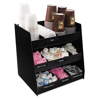 DESKTOP ORGANIZERS | Vertiflex Commercial Grade VFC-1515 14.5 in. x 11.75 in. x 15 in. Vertical Condiment Organizer - Black