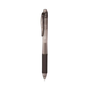 Pentel BLN105ASW2 Fine 0.5 mm EnerGel-X Retractable Gel Pen - Black Ink, Clear/Black Barrel (24/Pack)