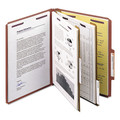 File Folders | Smead 14075 2/5-Cut Tab Pressboard Classification Folders with 6 SafeSHIELD Fasteners - Letter Size/Red (10/Box) image number 2