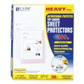 Back to School Sale | C-Line 62033 3-Hole Punched 8.5 in. x 11 in. Insert Heavy-Duty Polypropylene Sheet Protectors with Antimicrobial Protection - Clear (100/Box) image number 0