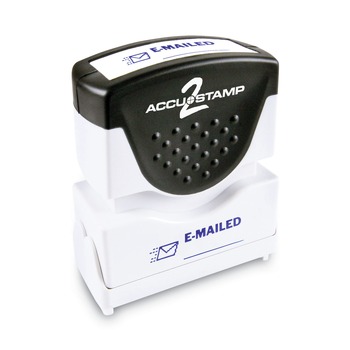ACCUSTAMP2 035577 1.63 in. x 0.5 in. EMAILED Pre-Inked Shutter Stamp - Blue