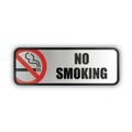 Floor Signs & Safety Signs | Cosco 098207 9 in. x 3 in. No Smoking Brushed Metal Office Sign - Silver image number 0