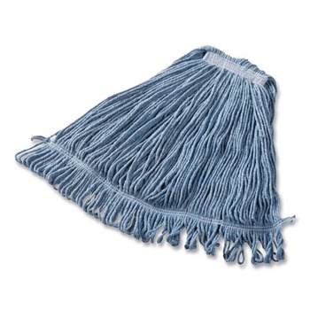 Rubbermaid Commercial FGD21306BL00 Super Stitch Blend Cotton/Synthetic Mop Head - Large, Blue (6/Carton)