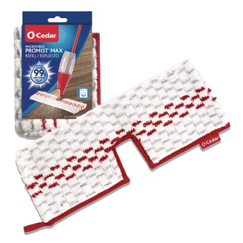  | O-Cedar 173579CT ProMist MAX Microfiber Refill Custom Size for ProMist Mop System - Red/White/Gray (4/Carton)