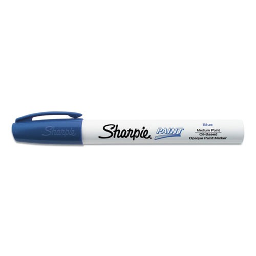 Permanent Markers | Sharpie 2107624 Medium Bullet Tip Permanent Paint Marker - Blue (1 Dozen) image number 0