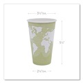 Cups and Lids | Eco-Products EP-BHC16-WAPK 16 oz. World Art Renewable and Compostable Paper Hot Cups - Moss (50/Pack) image number 2