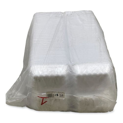 Food Trays, Containers, and Lids | GEN 42WH 8.75 in. x 6.32 in. x 2.25 in. #42K Meat Trays - White (252/Carton) image number 0