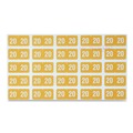 Labels | Smead 67920 0.5 x 1 Yearly End Tab 20 File Folder Labels - Yellow (250/Pack) image number 2