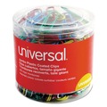 Paper Clips | Universal UNV95000 Plastic-Coated Jumbo Paper Clips with One-Compartment Dispenser Tub - Assorted Colors (250/Pack) image number 1