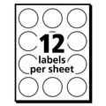 Labels | Avery 05410 1 in. Diameter Removable Multi-Use Labels for Inkjet/Laser Printers - White (12/Sheet, 50 Sheets/Pack) image number 1