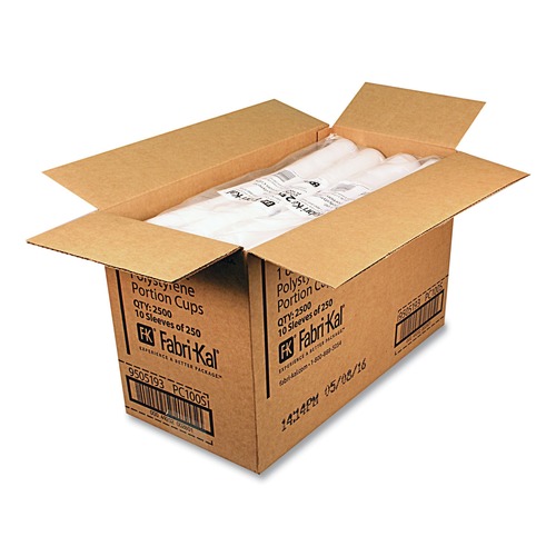 Food Trays, Containers, and Lids | Fabri-Kal 000000000009505193 1 oz. Squat Plastic Portion Cups - Translucent (10/Carton) image number 0