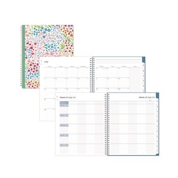  | Blue Sky BLS132002 11 in. x 8.5 in. 2025-2026 Ditsy Dapple Light CYO Cover Weekly/Monthly Lesson Planner - Multicolor Cover