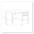 Office Desks & Workstations | Hirsh Industries 22653 48 in. x 30 in. x 29.5 in. One Right-Hand Pedestal: Box/File Drawers Teachers Pedestal Desks - White/Platinum image number 2
