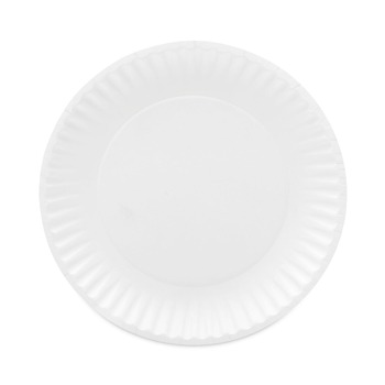 AJM Packaging Corporation AJM CP9GOAWH 9 in. Coated Paper Plates - White (100/Pack, 12 Packs/Carton)